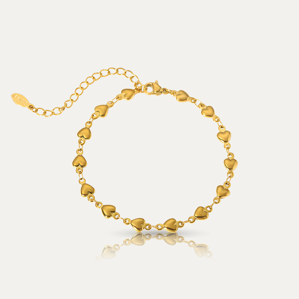 GRACIE - 18k Gold-Plated Heart Bracelet | Elegant & Adjustable Romantic Jewelry