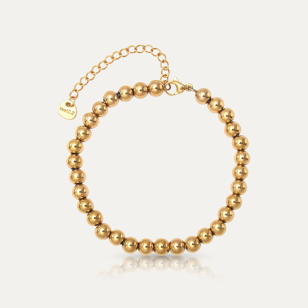 PEPA - 18k Gold-Plated Smooth Sphere Bracelet | Adjustable, Hypoallergenic Minimalist Jewelry