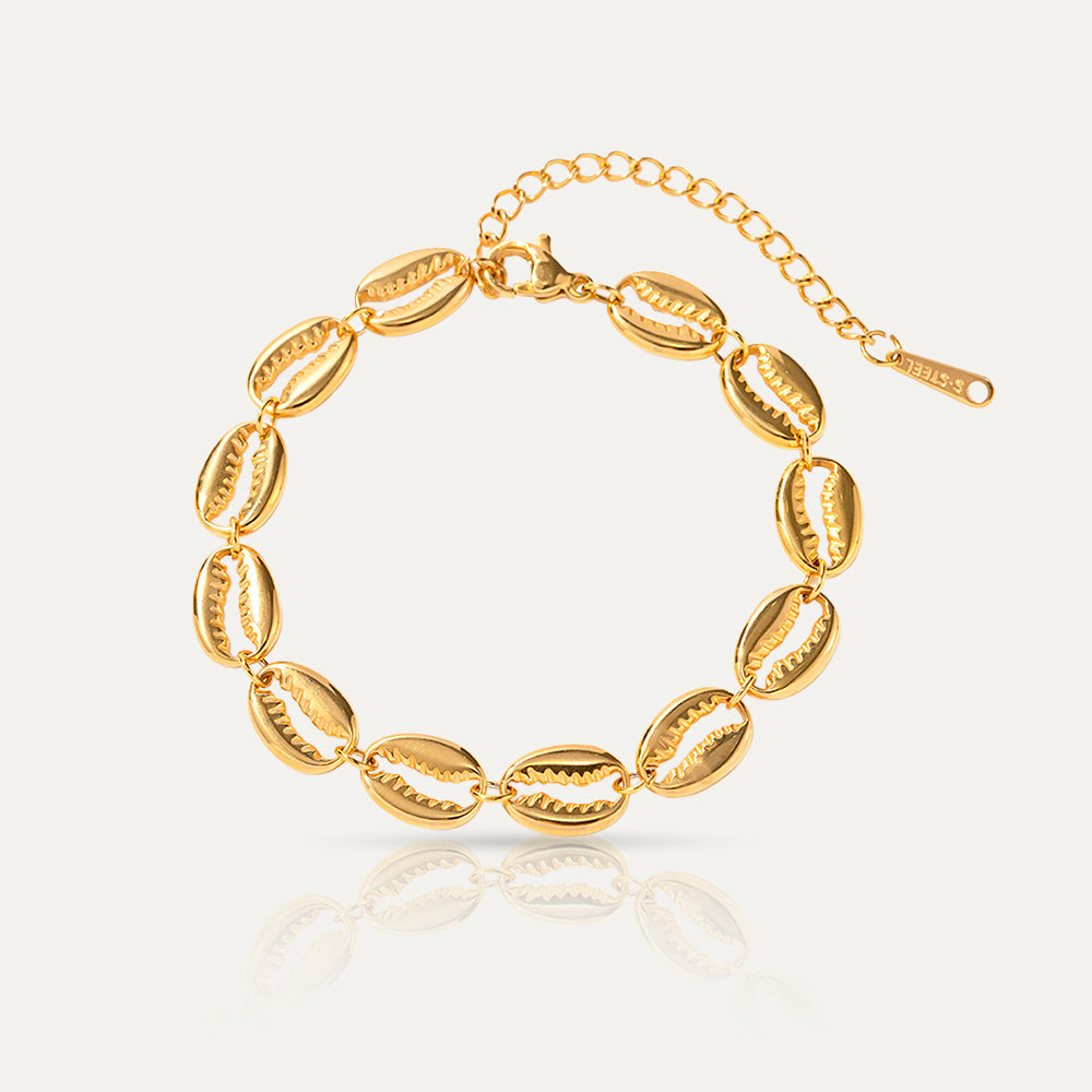 MYKONOS - 18k Gold-Plated Shell Bracelet | Elegant & Versatile Hypoallergenic Jewelry