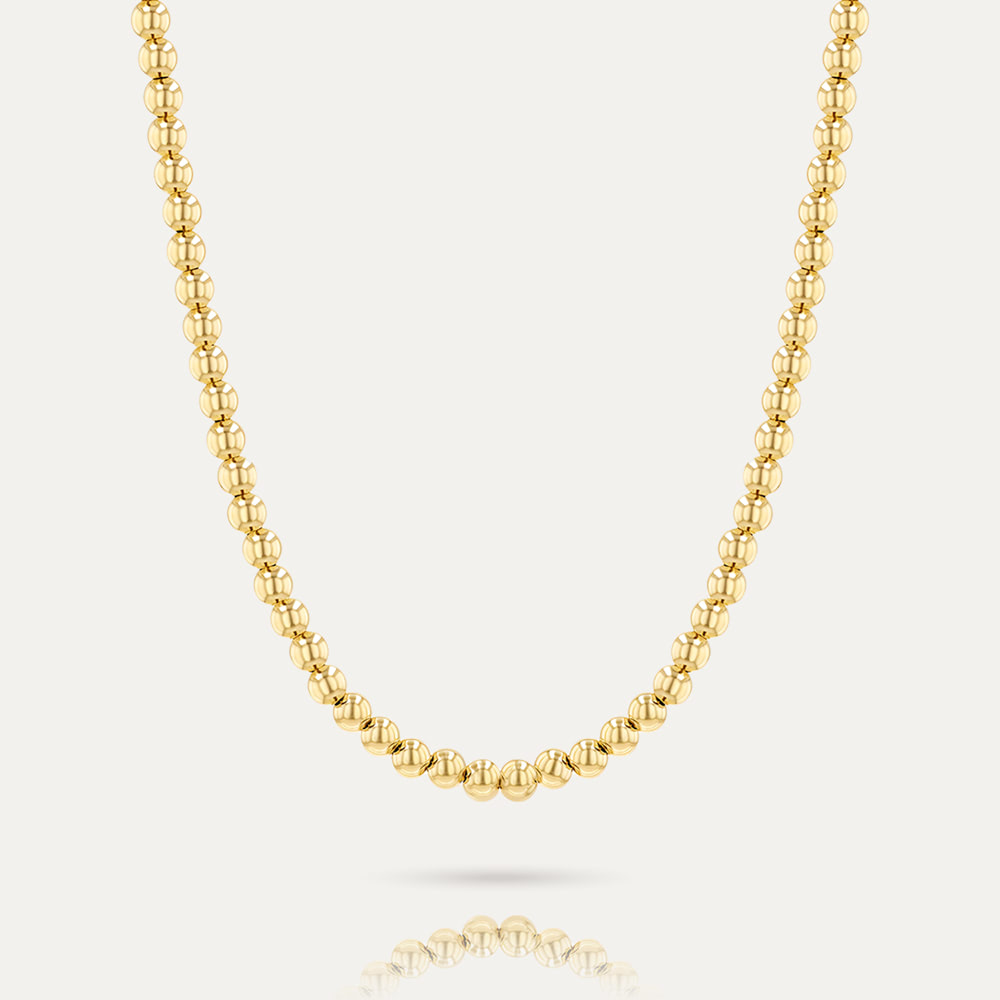 MILA - 18k Gold-Plated Necklace | Sleek Polished Spheres & Elegant Chain, Hypoallergenic