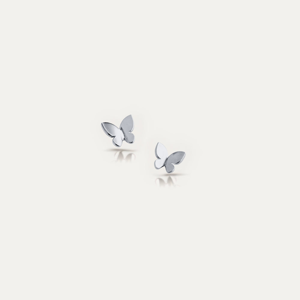 BUTTERFLY - 18k Gold-Plated Mini Butterfly Stud Earrings | Dainty 925 Sterling Silver, Perfect for Stacking